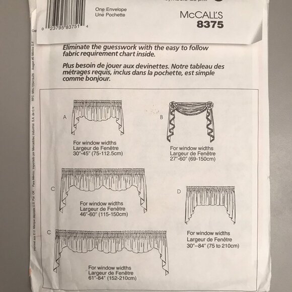 McCall's 8375 Drapes Pattern - Picture 3 of 6